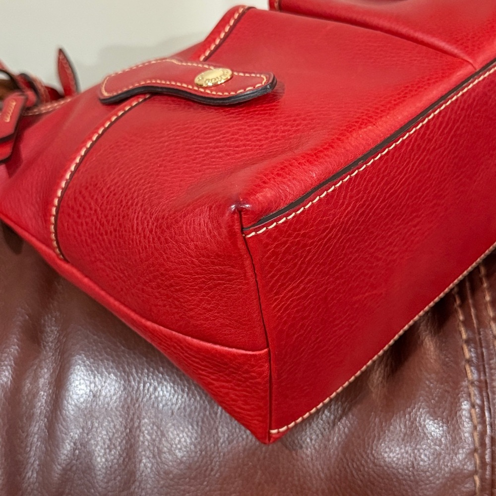 ‼️Dooney & Bourke Red Florentine Leather Small Lucy Hobo Shoulder Bag - Picture 8 of 14